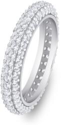 Brilio Silver Csillogó ezüst gyűrű átlátszó cirkónium kövekkel RI093W 58 mm