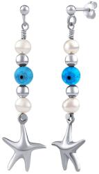 Silvego Ezüst fülbevaló Triton valódi gyöngyökkel, csillagokkal és gyöngyökkel PRM20261EPW