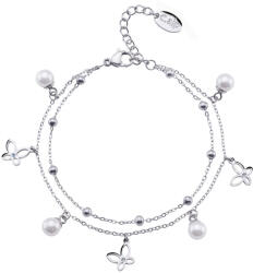 CRYSTalp Gyengéd dupla acél karkötő Butterfly 22185. E