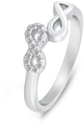 Brilio Silver Bájos ezüst végtelen gyűrű cirkónium kövekkel RI122W 58 mm