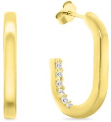 Brilio Silver Elegáns, aranyozott fülbevaló cirkónium kövekkel EA992Y