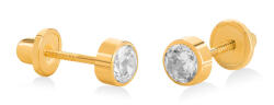 Brilio Bájos sárga arany fülbevaló cirkónium kövekkel 14/31.010/17ZIR