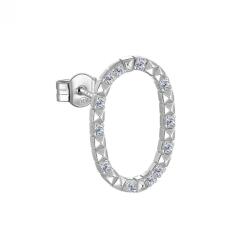 Rosato Ezüst single fülbevaló cirkónium kövekkel O betű Cubica RZCU41 - 1 db