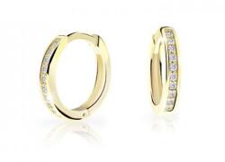 Cutie Jewellery Időtálló sárga arany karika fülbevaló C3343-80-X-1 fehér