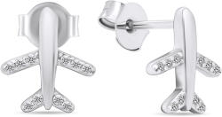 Brilio Silver Modern ezüst fülbevaló átlátszó cirkónium kövekkel Repülők EA594W