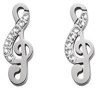 CRYSTalp Acél fülbevaló Violinkulcs kristályokkal 42190. E