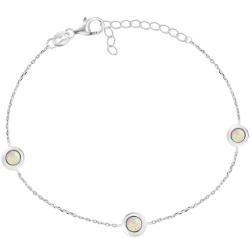 Brilio Silver Bájos ezüst karkötő szintetikus opálokkal BRC40W