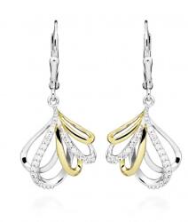 Silver Cat Ezüst lógó fülbevaló cirkónium kövekkel SC516