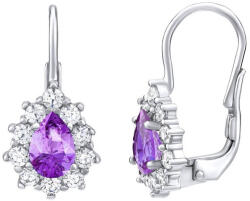 Silvego Ezüst lila fülbevalók Swarovski Zirkonia SILVEGO31866F