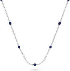Brilio Silver Ezüst nyaklánc sötétkék golyókkal NCL112WB