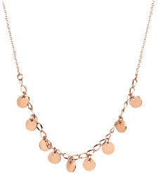 Troli Rózsaszín aranyozott érme nyaklánc