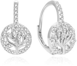 Beneto Csillogó ezüst fülbevaló cirkónium kővel Életfa AGUC386L
