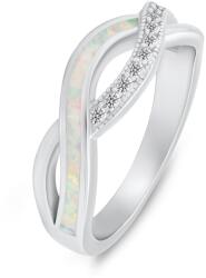 Brilio Silver Elegáns ezüst gyűrű cirkónium kövekkel és szintetikus opállal RI126W 50 mm