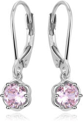 Beneto Bájos ezüst fülbevaló rózsaszín cirkónium kövekkel AGUC3340-P