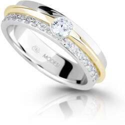 Modesi Bicolor ezüst gyűrű cirkónium kövekkel M16023 57 mm
