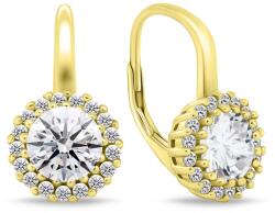 Brilio Silver Bájos aranyozott fülbevaló átlátszó cirkónium kövekkel EA746Y