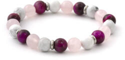 Agato Beneto Gyöngy karkötő tigrisszem, rózsakvarc és howlit kőből MINK19/18