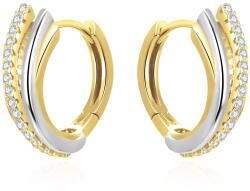 Beneto Csodálatos ezüst karika fülbevaló cirkónium kövekkel AGUC3344