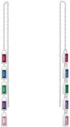 Brilio Silver Csillogó láncos fülbevaló színes cirkónium kövekkel EA1009WRBW
