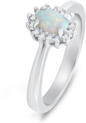 Brilio Silver Elegáns ezüst gyűrű opállal és cirkónium kövekkel RI106W 52 mm