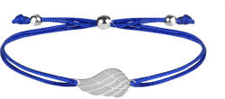 Troli Zsinór karkötő angyalszárnnyal kék / acél