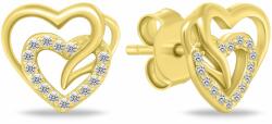 Brilio Silver Gyengéd aranyozott fülbevaló Szív cirkónium kövekkel EA1119Y