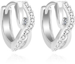 Beneto Ragyogó karika ezüst fülbevaló cirkónium kövekkel AGUC2126L