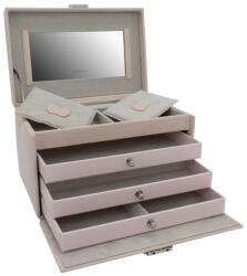 Friedrich Lederwaren Exkluzív régi rózsaszín ékszerdoboz krokodil mintával Caiman 20135-4