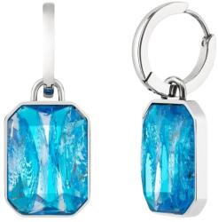 Preciosa Acél karika fülbevaló kézzel préselt cseh kristály kövekkel Preciosa 2v1 Ocean Aqua 7445 67