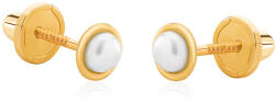 Brilio Apró fülbevaló sárga aranyból, igazgyönggyel 14/140.470/17P