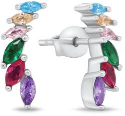 Brilio Silver Eredeti ezüst fülbevaló színes cirkónium kövekkel EA942WRBW