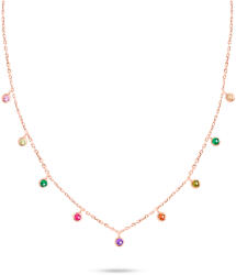 Brilio Silver Bronz nyaklánc színes cirkónium kővel NCL60R