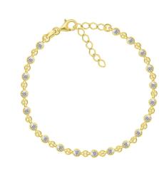 Brilio Silver Gyönyörű aranyozott karkötő cirkónium kövekkel BRC110Y