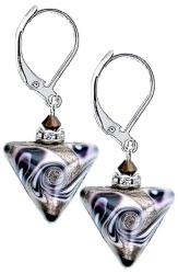 Lampglas Egyedi fülbevaló Cleopatra`s Dream Triangle Lampglas ETA13 gyönggyel