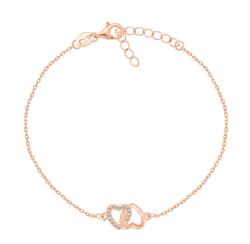 Brilio Silver Bájos bronz szív karkötő BRC138R