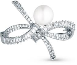 JwL Luxury Pearls Női csillogó bross masni igazgyöngyökkel és kristályokkal JL0842