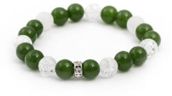 Agato Beneto Gyöngykarkötő maláj nefritből és kristályból MINK84/17