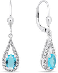 Brilio Silver Varázslatos ezüst fülbevaló világos kék cirkónium kövekkel EA446WAQ