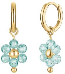 Rosefield Aranyozott karika fülbevaló virágos medálokkal Essentials JEBFG-J820