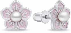 Brilio Silver Ezüst virág fülbevaló gyönggyel EA1082WP