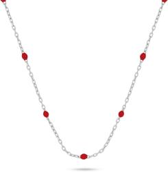 Brilio Silver Ezüst nyaklánc piros golyókkal NCL112WR