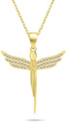 Brilio Silver Bájos aranyozott nyaklánc Angyal cirkónium kövekkel NCL132Y