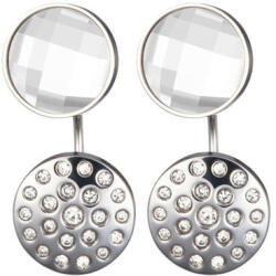 Preciosa Acél fülbevaló Starry Sky tiszta kristályokkal 2 az 1-ben 7237 00