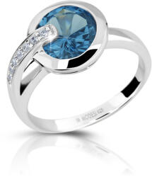 Modesi Bájos ezüst gyűrű akvamarinnal és cirkónium kövekkel M11061 60 mm