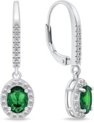 Brilio Silver Ezüst lógó fülbevaló zöld cirkónium kővel EA752WG