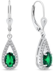 Brilio Silver Bájos ezüst fülbevaló zöld cirkónium kővel EA310WG