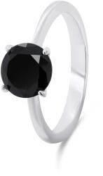 Brilio Silver Időtlen ezüst gyűrű fekete cirkónium kővel RI057WBC 54 mm