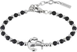 Breil Stílusos gyöngy karkötő horgonnyal Black Onyx TJ2407
