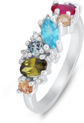 Brilio Silver Jellegzetes ezüst gyűrű színes cirkónium kővel RI099W 54 mm