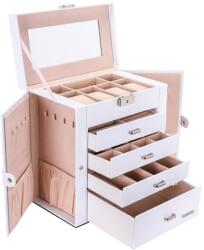 Troli Fehér divatos ékszerdoboz tükörrel